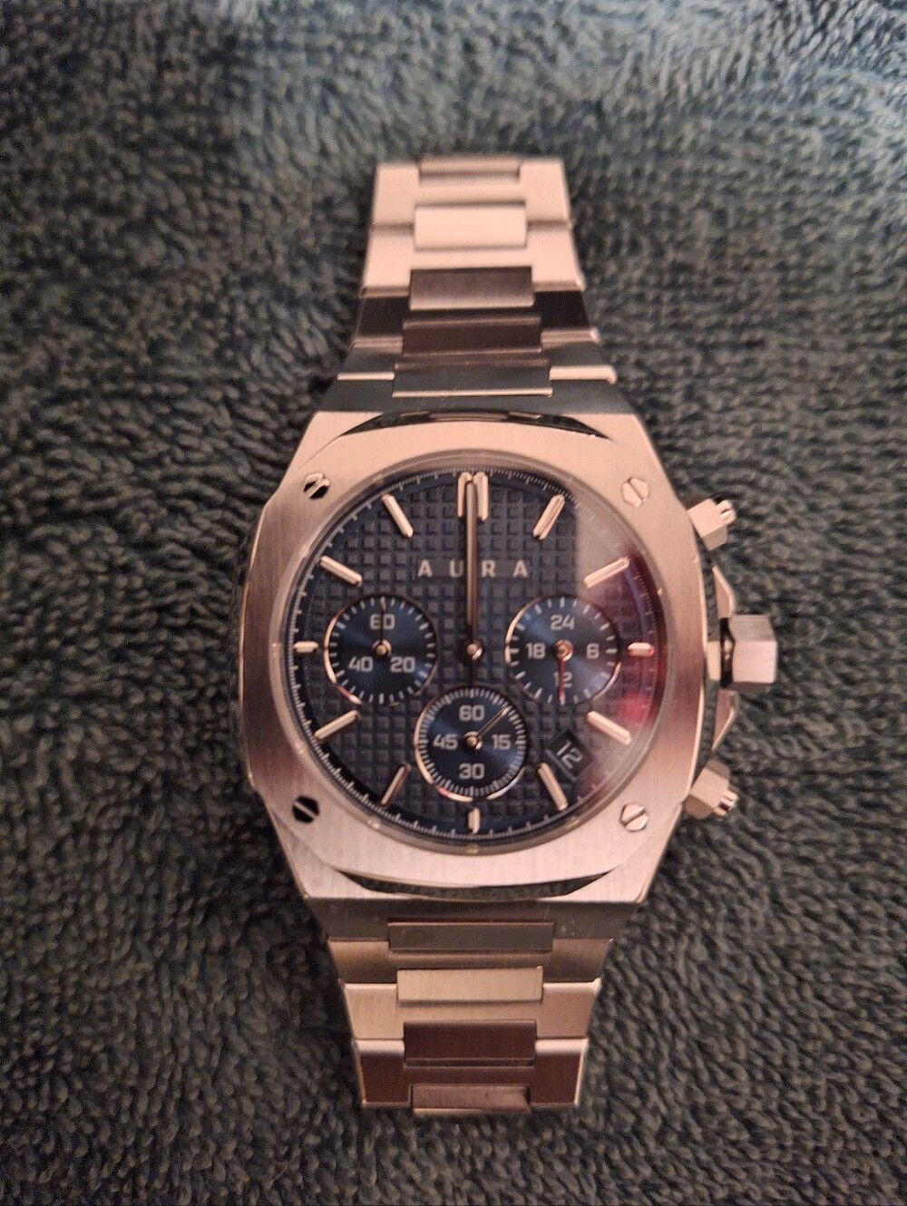 Mens Aura 001 Chronograph Blue Dial